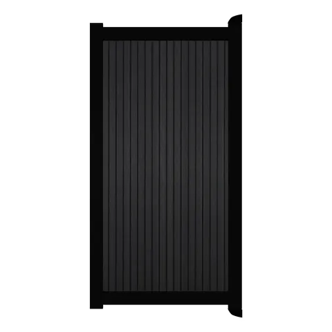 Aluminium Tuinpoort | 97x220cm | Rhombus Solid Black | Verticaal | Zwart aluminium frame