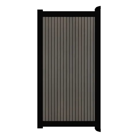 Aluminium Tuinpoort - Rhombus Chocolate - Verticaal - Zwart aluminium frame