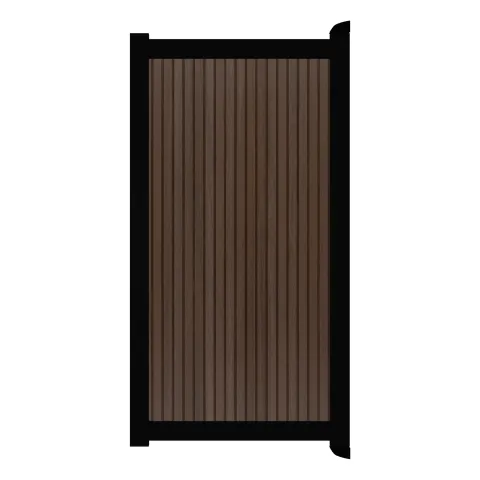 Aluminium Tuinpoort | maatwerk v/a 98x197cm | Rhombus Savanna Brown | Verticaal | Zwart aluminium fr