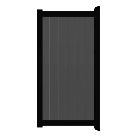 Aluminium Tuinpoort | maatwerk t/m 97x175cm | Aluminium Antracite | Verticaal | Zwart aluminium fram