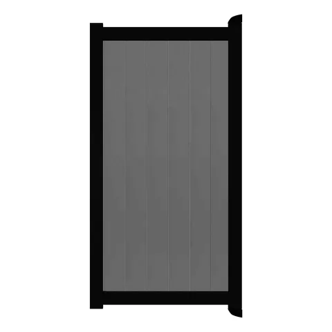 Aluminium Tuinpoort | maatwerk v/a 98x175cm | Aluminium Grey | Verticaal | Zwart aluminium frame