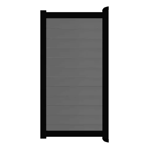 Aluminium Tuinpoort - Aluminium Grey - Horizontaal - Zwart aluminium frame