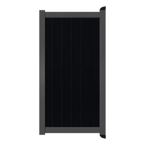 Aluminium Tuinpoort | maatwerk t/m 97x186cm | Aluminium Black | Verticaal | Antraciet aluminium fram