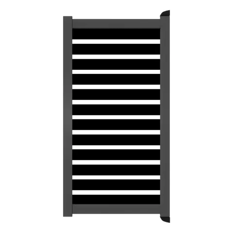 Aluminium Tuinpoort | 125x197cm | Sight 100 - Black | Horizontaal | Antraciet aluminium frame