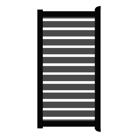 Aluminium Tuinpoort - Sight 100 - Antraciet - Horizontaal - Zwart aluminium frame
