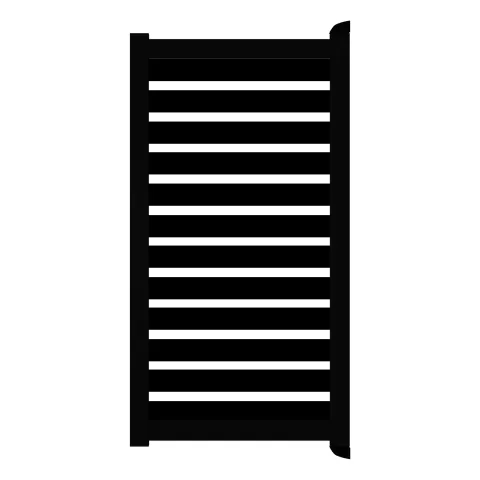 Aluminium Tuinpoort | maatwerk v/a 98x175cm | Sight 100 - Black | Horizontaal | Zwart aluminium fram