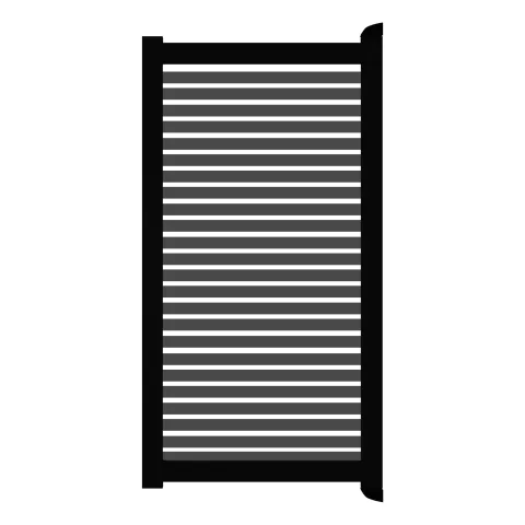 Aluminium Tuinpoort | 97x197cm | Sight 50 - Antraciet | Horizontaal | Zwart aluminium frame