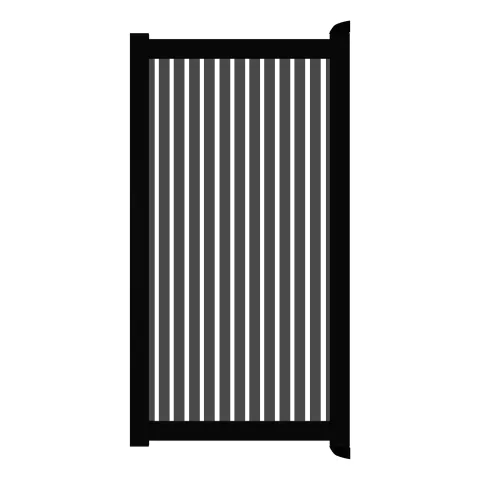 Aluminium Tuinpoort - Sight 50 - Antraciet - Verticaal - Zwart aluminium frame