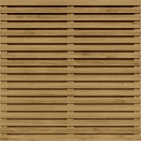 Tuinscherm Ayous Rhombus open | 37 planks | Geschaafd | Horizontaal