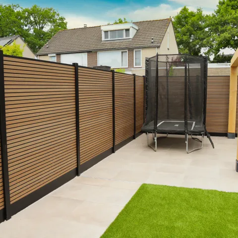 Composiet Premium Tuinscherm - Rhombus Stripe - Horizontaal