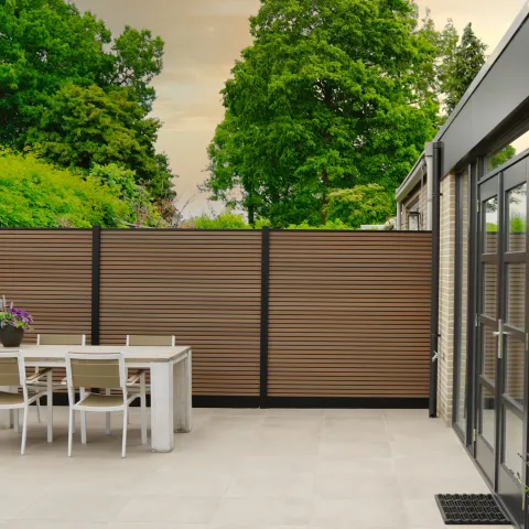 Composiet Premium Tuinscherm - Rhombus Stripe - Horizontaal