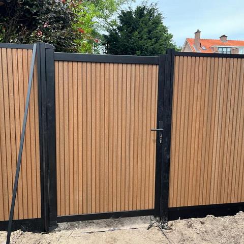 Composiet Premium Tuinscherm - Rhombus Tropical Brown - Verticaal