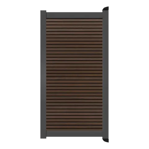 Aluminium Tuinpoort - Rhombus Espresso - Horizontaal - Antraciet aluminium frame