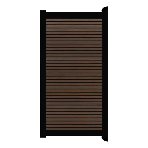 Aluminium Tuinpoort - Rhombus Espresso - Horizontaal - Zwart aluminium frame