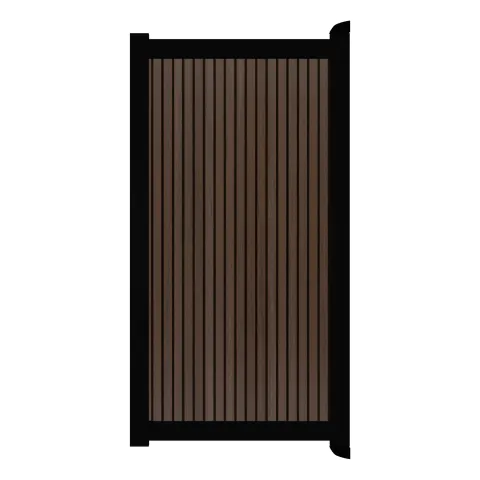 Aluminium Tuinpoort - Rhombus Espresso - Verticaal - Zwart aluminium frame