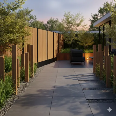 Composiet Premium Tuinscherm - Barcode Stripe - Verticaal