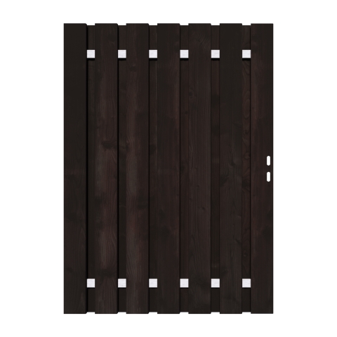 Zwart Grenen Tuinpoort 130x195 cm | Stalen frame met slotkast | Verstelbaar | 16x140 mm