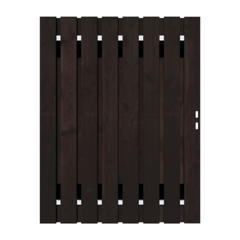 Zwart Grenen Tuinpoort 140x195 cm | Stalen frame met slotkast | Verstelbaar | 16x140 mm