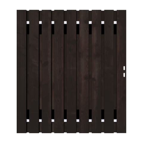Zwart Grenen Tuinpoort 160x195 cm | Stalen frame met slotkast | Verstelbaar | 16x140 mm