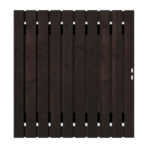 Zwart Grenen Tuinpoort 170x195 cm | Stalen frame met slotkast | Verstelbaar | 16x140 mm