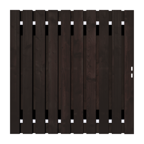 Zwart Grenen Tuinpoort 180x195 cm | Stalen frame met slotkast | Verstelbaar | 16x140 mm