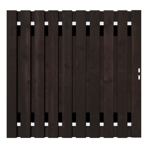Zwart Grenen Tuinpoort 190x195 cm | Stalen frame met slotkast | Verstelbaar | 16x140 mm