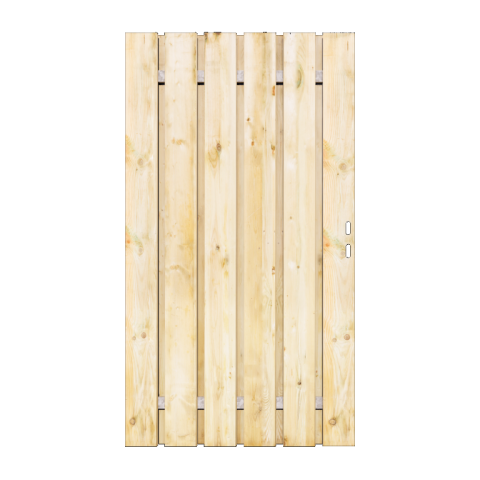 Grenen Tuinpoort 100x195 cm | Stalen frame met slotkast | Verstelbaar | 17x140 mm
