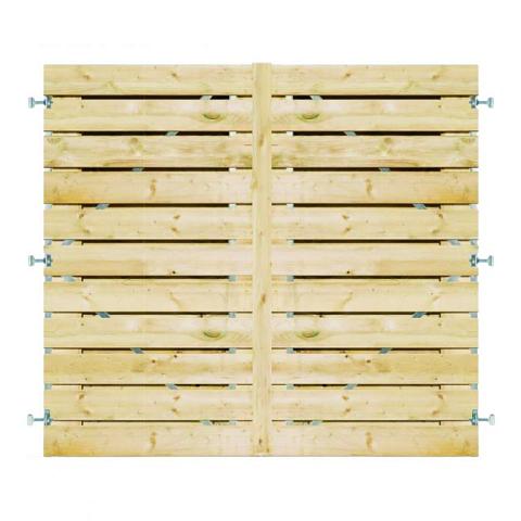 Grenen Horizontale Dubbele Tuinpoort | 16x140 mm | 23-planks model