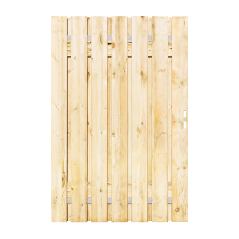 Grenen Tuinpoort 120x195 cm | Stalen frame met slotkast | Verstelbaar | 17x140 mm