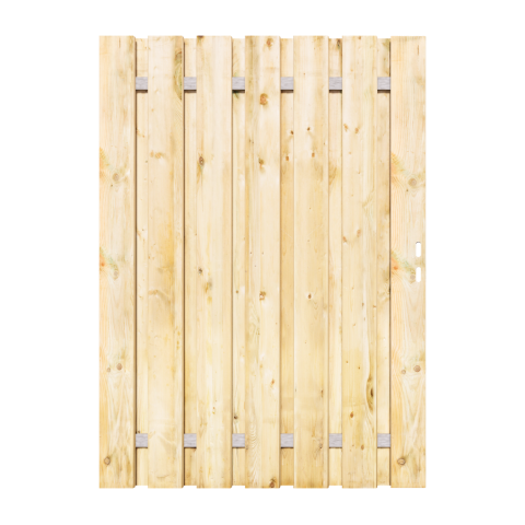 Grenen Tuinpoort 130x195 cm | Stalen frame met slotkast | Verstelbaar | 17x140 mm