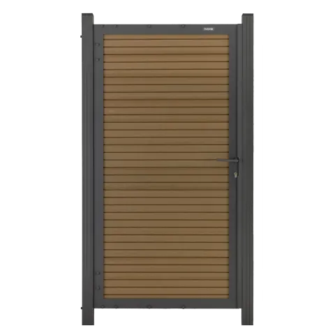 Comfort Aluminium Tuinpoort | Horizontaal | Rhombus Teak | 90x180cm