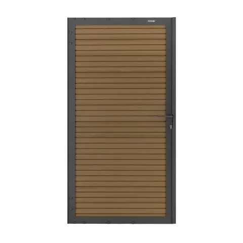 Comfort Aluminium Tuinpoort | Horizontaal | Rhombus Teak | 90x180cm