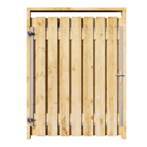 Grenen Tuinpoort 140x195 cm | Stalen frame met slotkast | Verstelbaar | 17x140 mm