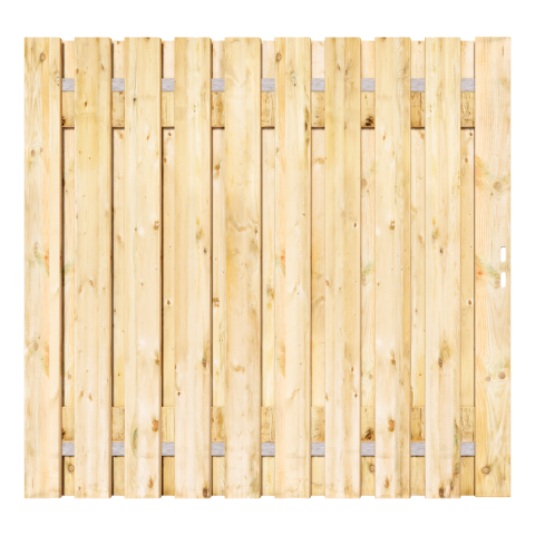 Grenen Tuinpoort 190x195 cm | Stalen frame met slotkast | Verstelbaar | 17x140 mm