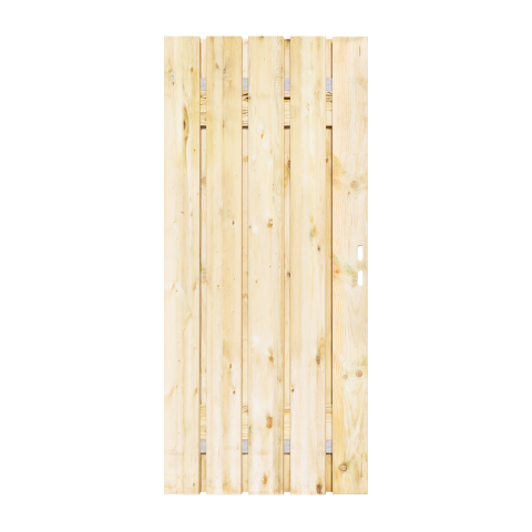 Grenen Tuinpoort 80x195 cm | Stalen frame met slotkast | Verstelbaar | 17x140 mm