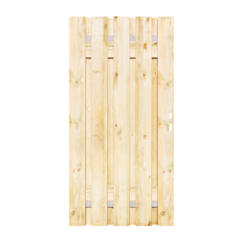 Grenen Tuinpoort 90x195 cm | Stalen frame met slotkast | Verstelbaar | 17x140 mm