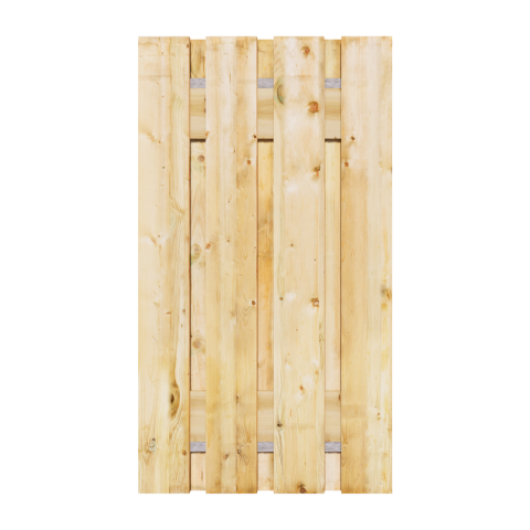 Grenen XL Tuinpoort | Stalen frame met slotkast | 18x195 mm planken