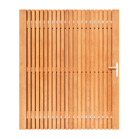 Bangkirai Rhombus Tuinpoort 130x195 cm | Stalen frame met slotkast | Verstelbaar