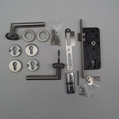 Slotset met rozet | Stalen frame zonder slotkast | RVS