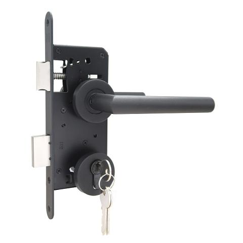 Slotset met rozet | Stalen frame zonder slotkast | Zwart