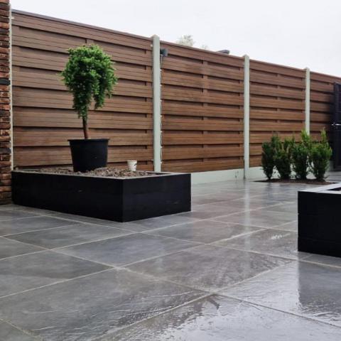 Tuinscherm Keruing 21 planks | Geschaafd | Horizontaal