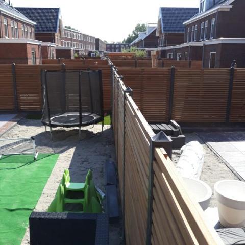 Tuinscherm Bangkirai Rhombus open | 51 planks | Geschaafd | Horizontaal