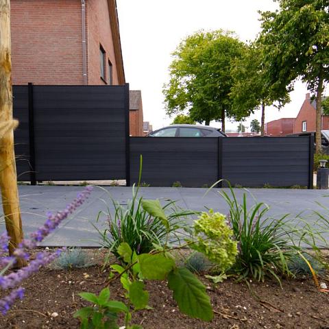 Composiet Premium Tuinscherm - Natural Solid Black - Horizontaal