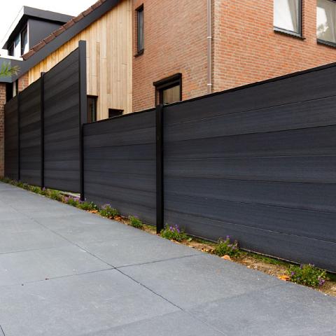 Composiet Premium Tuinscherm - Natural Solid Black - Horizontaal