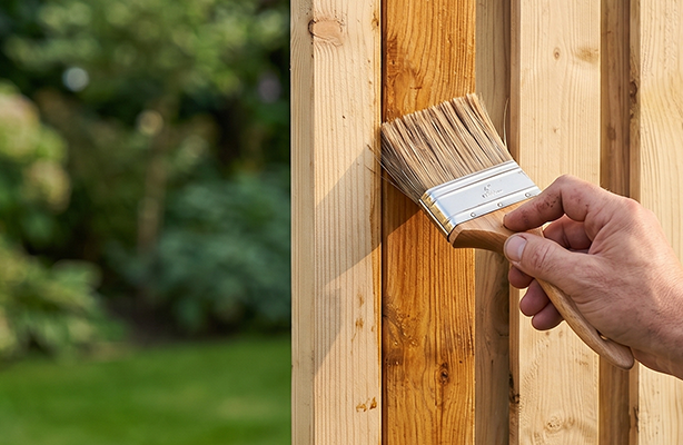 grenen schutting onderhouden
