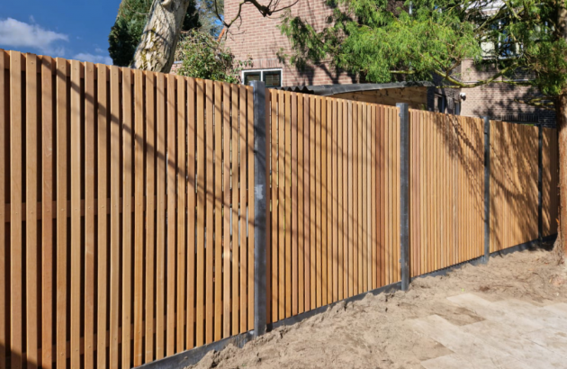 tuinscherm bangkirai rhombus open 51 planks geschaafd verticaal recht