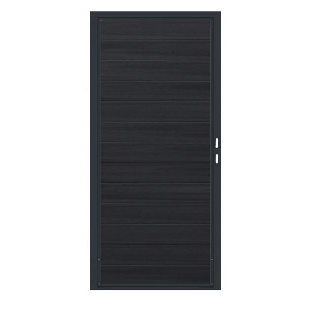 Composiet Premium Tuinpoort | 120x190cm | Rhombus | Solid Black | Horizontaal | Antraciet stalen fra