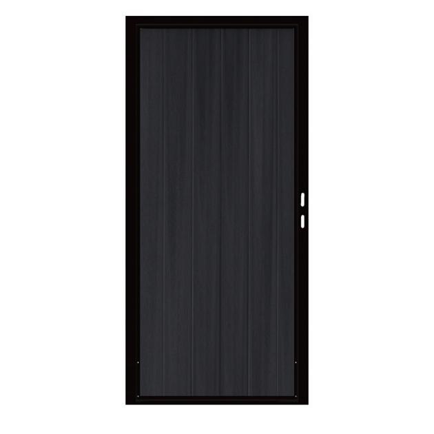Composiet Premium Tuinpoort | 100x190cm | Rhombus | Solid Black | Verticaal | Zwart stalen frame
