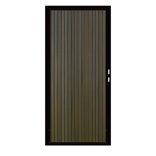 Composiet Premium Tuinpoort | 90x190cm | Rhombus | Walnut | Verticaal | Zwart stalen frame