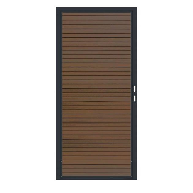 Composiet Premium Tuinpoort | 120x190cm | Rhombus | Savanna Brown | Horizontaal | Antraciet stalen f